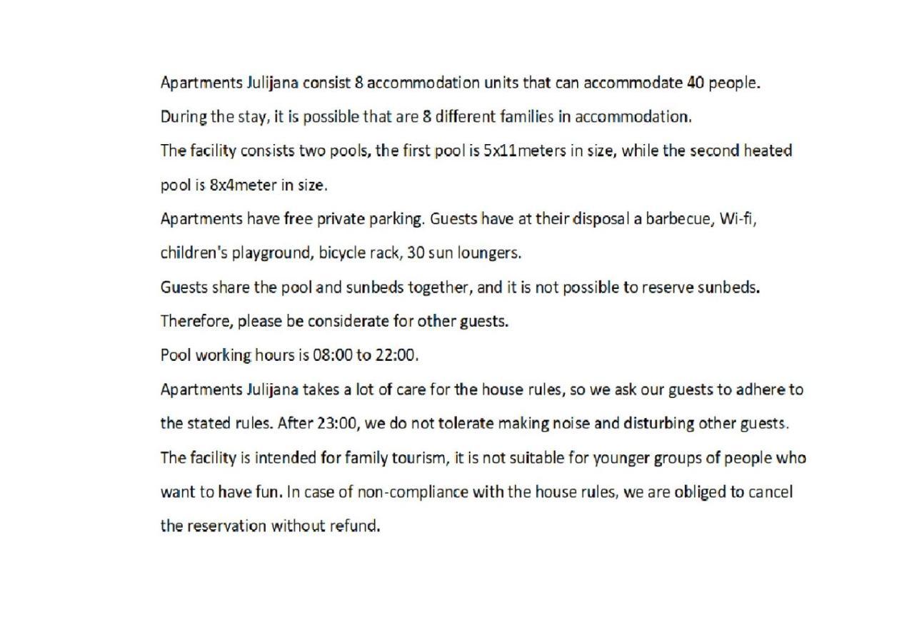 Apartments Julijana 2 Privlaka  Zewnętrze zdjęcie